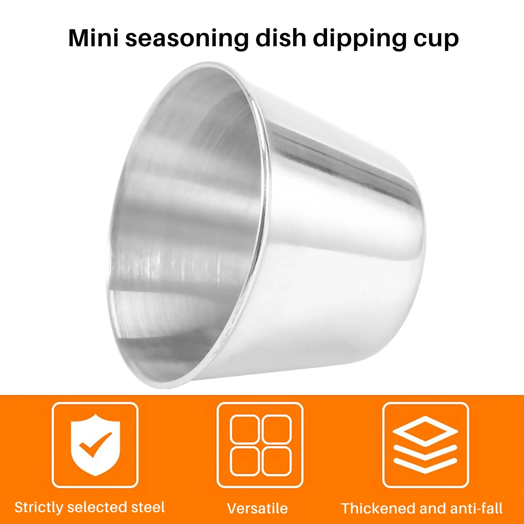 

12 Pack Stainless Steel Condiment Sauce Cups,Commercial Grade Dipping Sauce Cups,Ramekin Condiment Cups Portion Cups