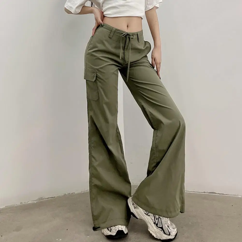 

y2k Women Sweatpants Cargo Pants Tie Up Ruched Straight Trousers Retro Baggy Low Waisted Harajuku Joggers pantalones de mujer