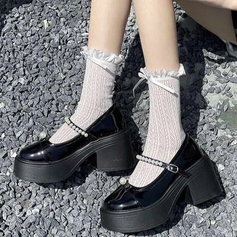 Женские туфли мэри джейн на высоком каблуке с бантом Новинка осени 2024