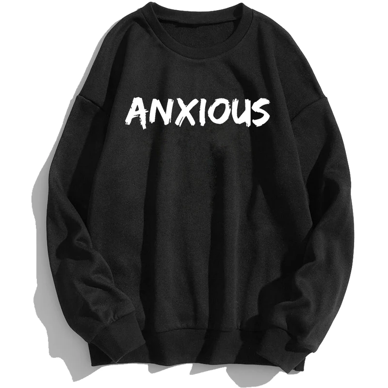 

Anxious Sweatshirts For Men Sweatshirt Pullover Hoodie Trapstar Crewneck Spring Autumn Pullovers Jumper Hoodies Korean Style