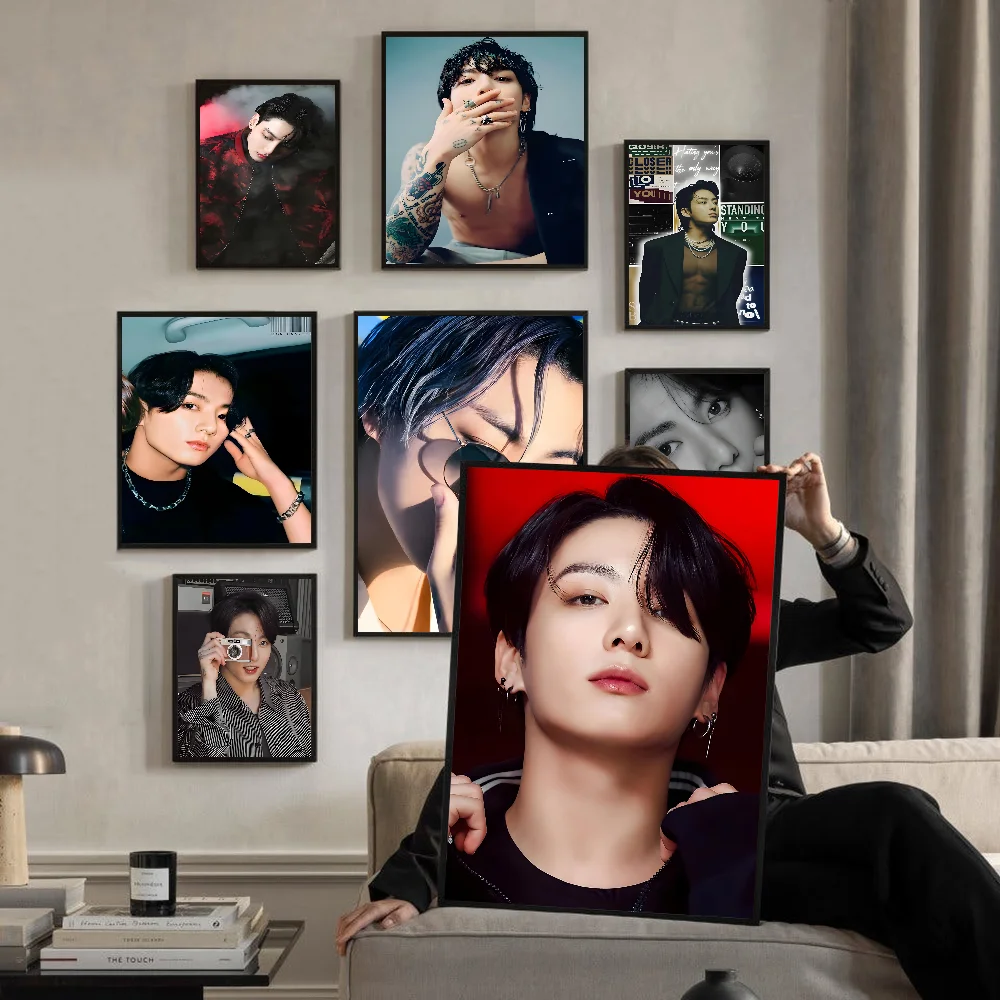 Высококачественный постер J_JungkookS Singer напечатанный на крафт-бумаге ретро и