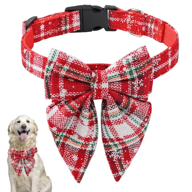 

Dog Christmas Collar Soft Festive Christmas Dog Collar With Bow Pets Headwear For Pets Puppy