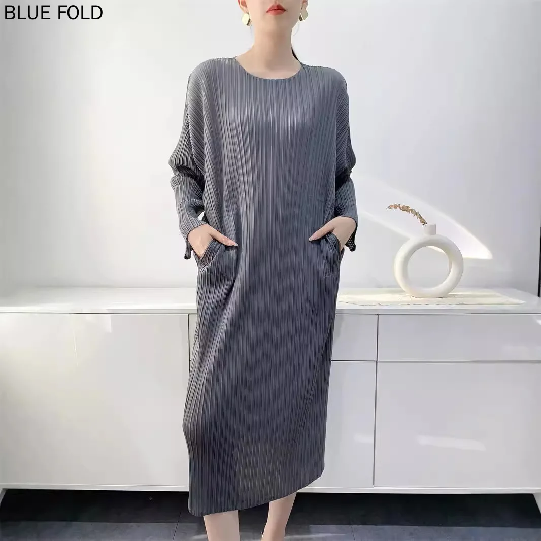 Женское свободное плиссированное платье миди MIYAKE повседневное элегантное