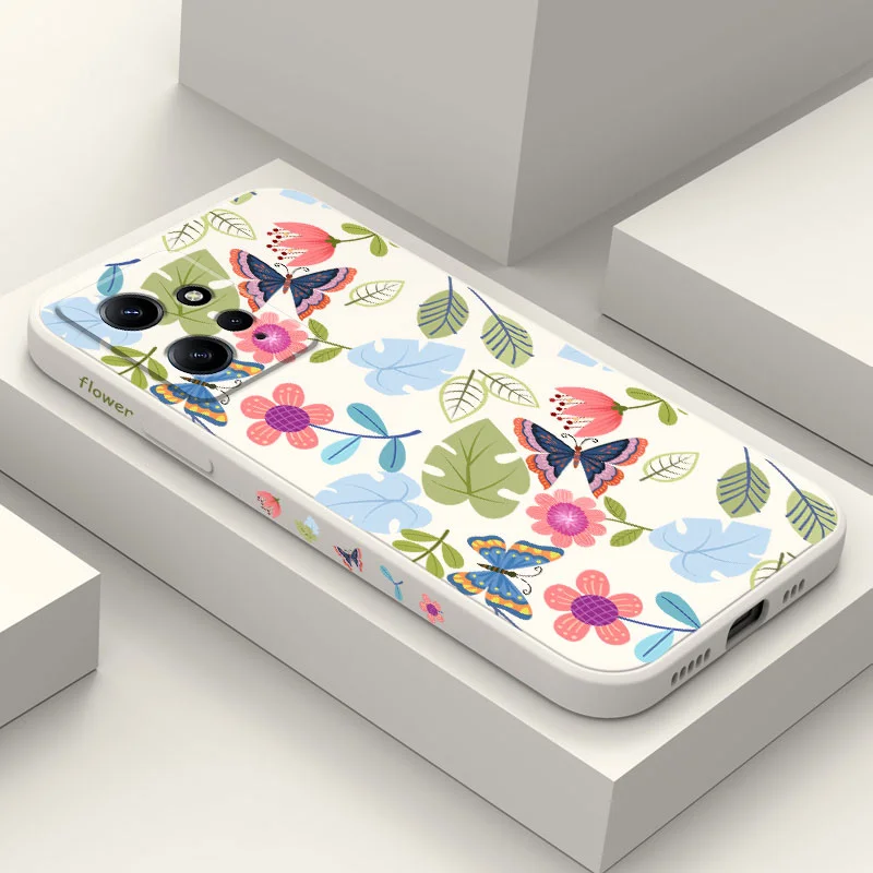

Flying Butterflies Phone Case For Xiaomi Redmi Note 12 12S 11 11S 10 10T 10S 9 9S 8 7 Pro Plus 4G 5G Liquid Silicone Cover