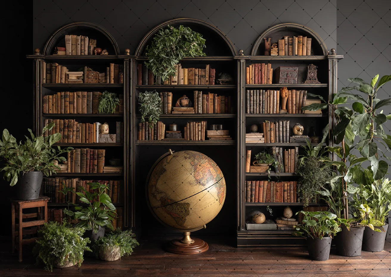 Фото Фон для фотосъемки: книжный шкаф, книжный магазин, декор для детских и студенческих портретов, фон для дня рождения, баннер для фотостудии №2