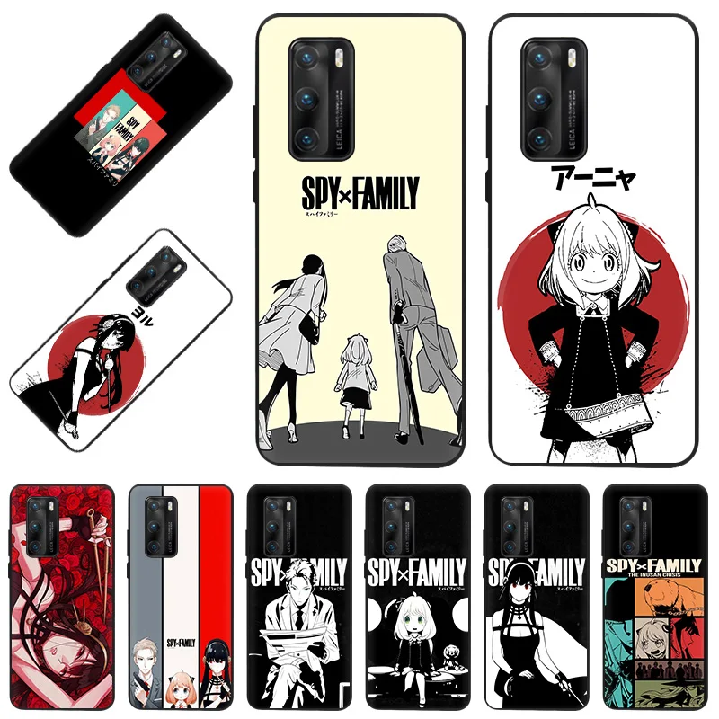 

For Google Pixel 6 Pro 5 5a 4 4a 3 XL Spy X Family Anime Matte Phone Case For Huawei Mate 20 10 40 RS Lite Soft Black Cover