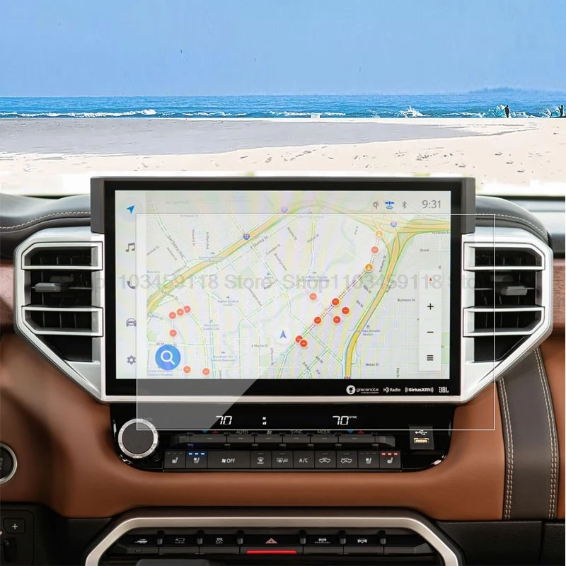 

Защитная пленка для экрана из закаленного стекла для Toyota Tundra/Toyota Sequoia 2023 2024 14 дюймов аксессуары для GPS-навигации против царапин