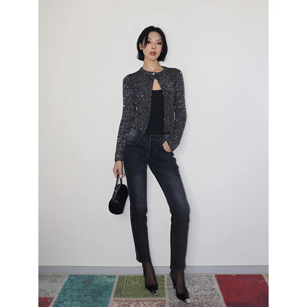 VanessaLab утягивающие черные серые эластичные джинсы с высокой талией для женщин