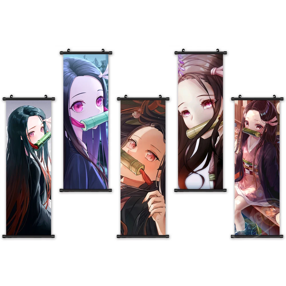 

Posters Canvas Printed Painting Wall Art Janpaness Anime Pictures Kimetsu No Yaiba Home Decoration Mural Plastic Hanging Scrolls