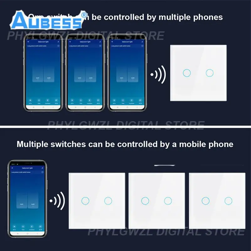 

1/2/3/4 кнопочный сенсорный переключатель 1/2/3 кнопочный работает с Alexa Google Home беспроводной настенный переключатель Tuya Zigbee сенсорный переключатель для дома