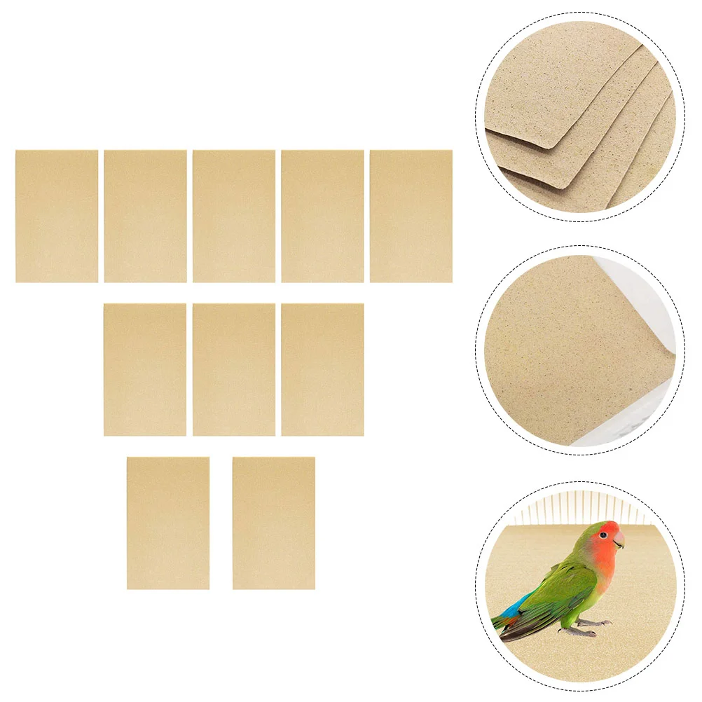 

10 Sheets of Bird Cage Cushion Pad Cage Sandpaper Parrot Cage Paper for Bird Bird