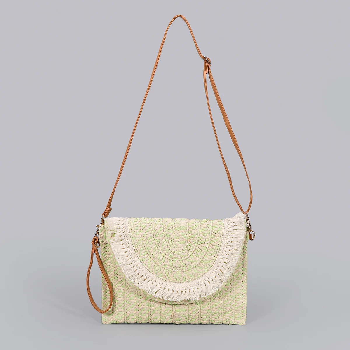 Woven Straw Bag Tassel Messenger Bags for Women Summer Paper Rope Purses and Handbags Designer Shoulder Crossbody Bag Clutch New