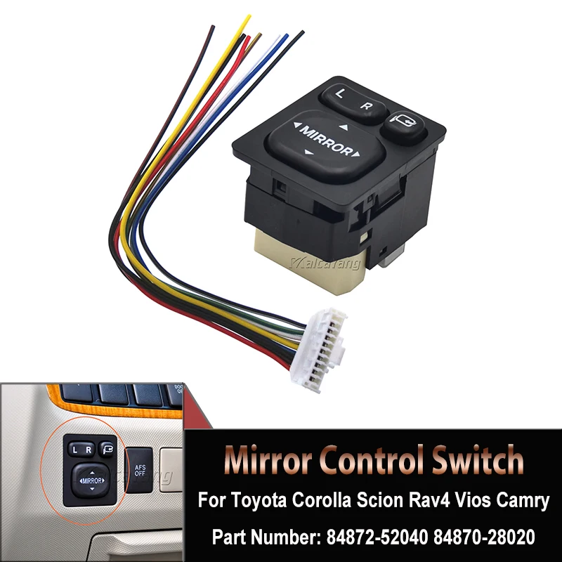 

84872-52040 High Quality Car Electric Rear View Folding Mirror Control Switch Parts For Toyota Corolla/Scion/Rav4/Vios/Camry