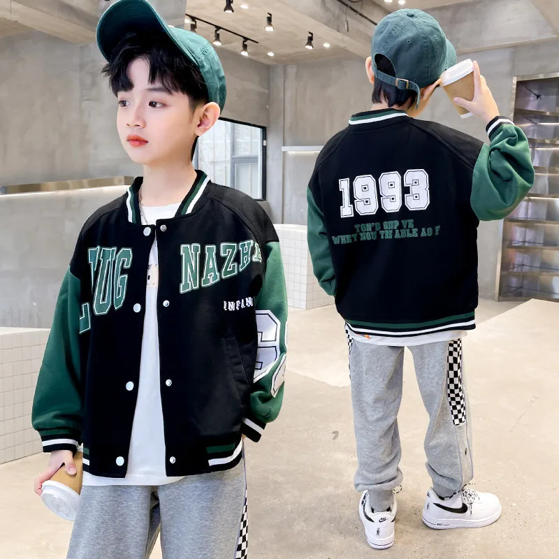 

School Baseball Coats for Student Boys Spring Jacket Children's Autumn Cotton Sports Basketball Running Clothes for Kids jacket