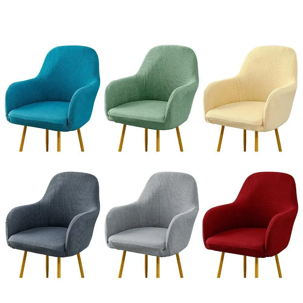 

Polyester Fabric Arm Chair Cover Elastic High Sloping Chair Covers Washable Dining Chair Seat Covers Home Hotel Color
