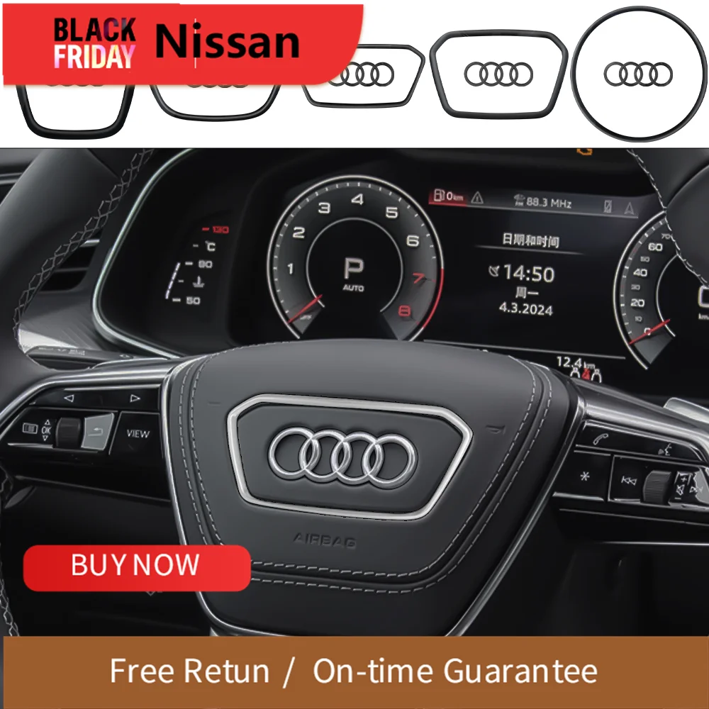 Стайлинг автомобиля значок на руль для AUDI A3 A4L A6L Q7 Q3 Q5 A7 2005-2024 A5 A8L 2005-2016 A8 Q5L Q8 2018-2024