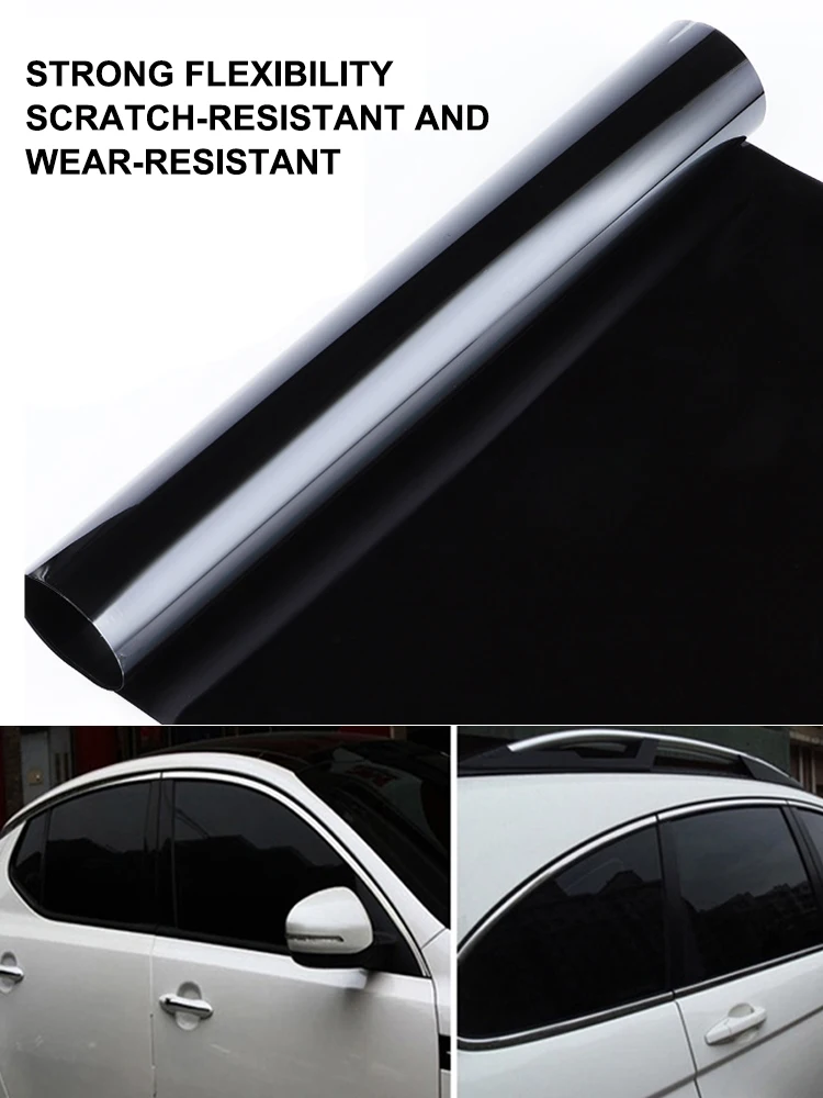 

Black Car Window Foils Tint Tinting Film Roll Exterior Accessories Window Foils Solar UV Protection Sticker For BMW Tesla Benz