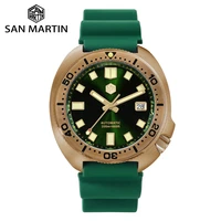 san martin abalone bronze diver men mechanical watch luminous water resistant 200m leather strap sapphire relojes %d1%87%d0%b0%d1%81%d1%8b sn0047q