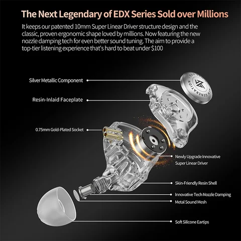 KZ EDX PRO 2 проводные наушники с шумоподавлением