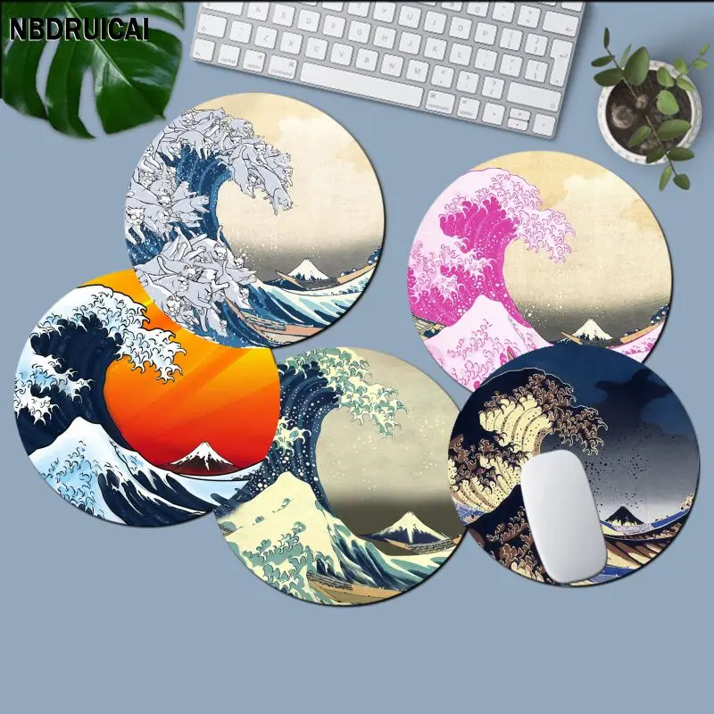 

Great Wave 22x22cm Round Office Computer Desk Mat Table Keyboard Big Mouse Pad Laptop Cushion Non-slip Office Desk Accessories