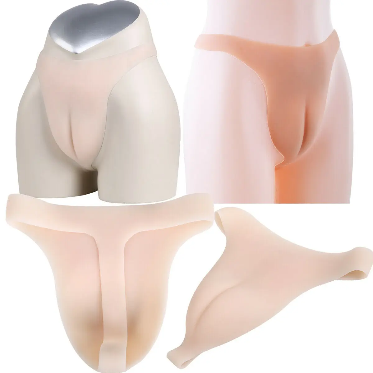 

Silicone Mens Hiding Gaff Panties Fake Vaginal Shaping Briefs For Crossdressing Transgender Men Underwear Soft Gay Thongs Briefs
