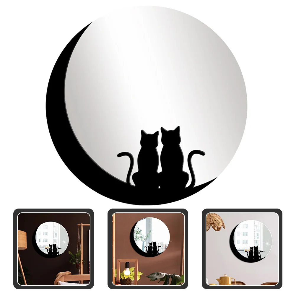 

Mirror Wall Stickers Vanity Bathroom Decorative Cat Prop Mirrors Hanging Photo Birthday Shaving Anti Makeup Shower Fog Mounted