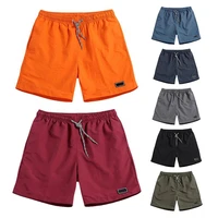men casual breathable quick dry pants pockets beach solid color sport shorts