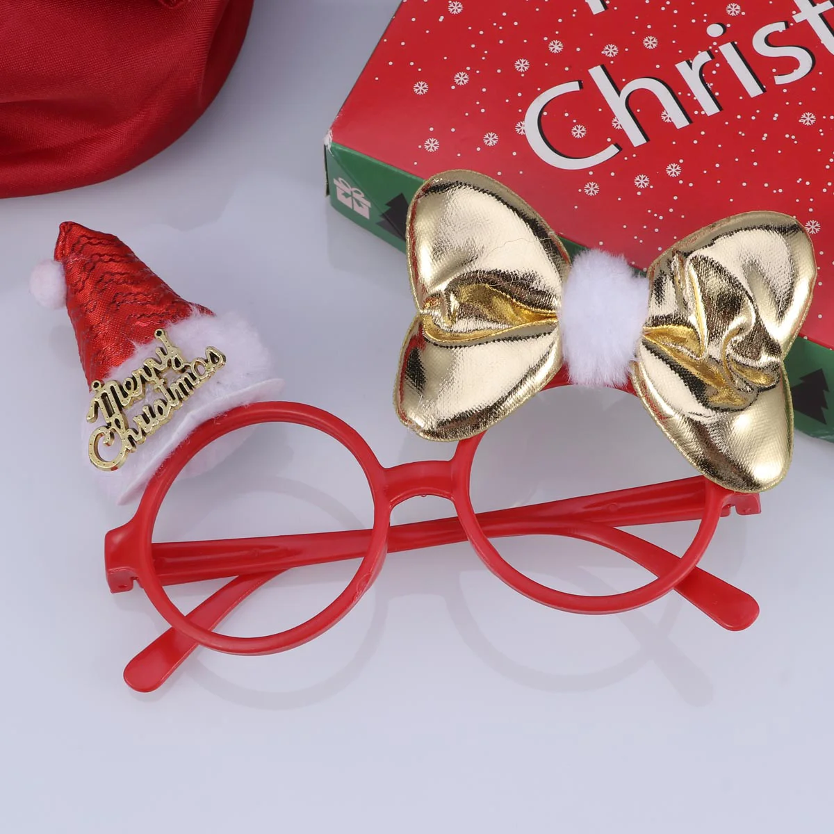 

Christmas Eyeglasses Glasses Party Holidaycostume Stocking Stuffers Present Supplies Cosplay Fillerhat Fillers Accessories