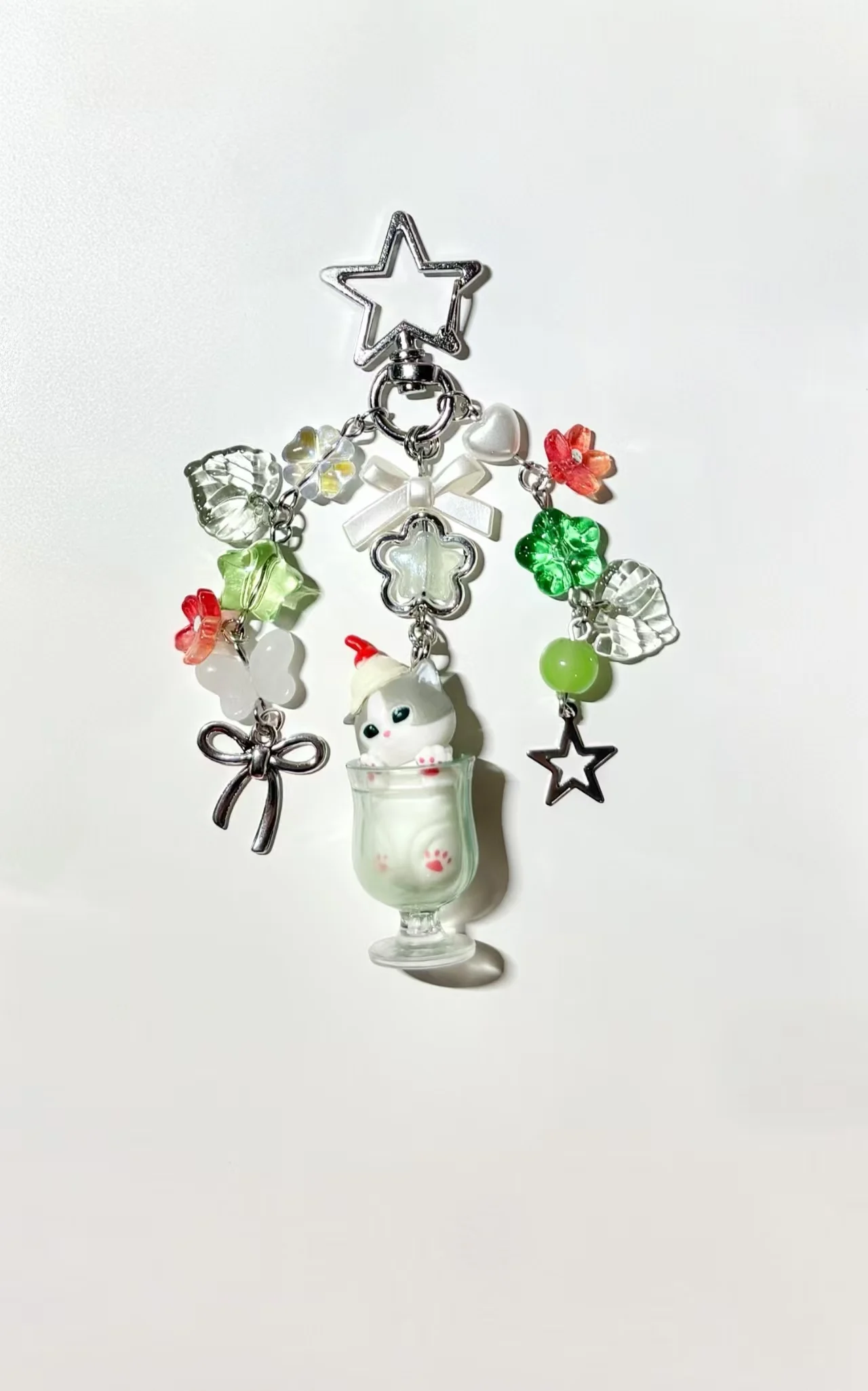 Фото Брелок-подвеска Mofusand Milk Tea Cat Cup Beaded Y2K Kawaii для сумки №5