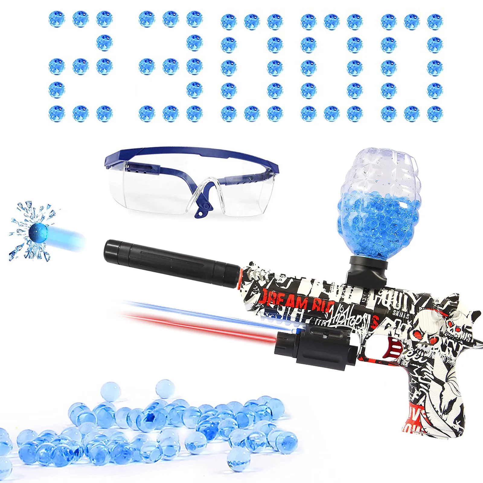 

Automatic Pistol Gel Ball Splatter Gun Weapon Electric Burst Plastic Air Pistol Gun Desert Eagle 23000 Hydrogel Balls Blaster