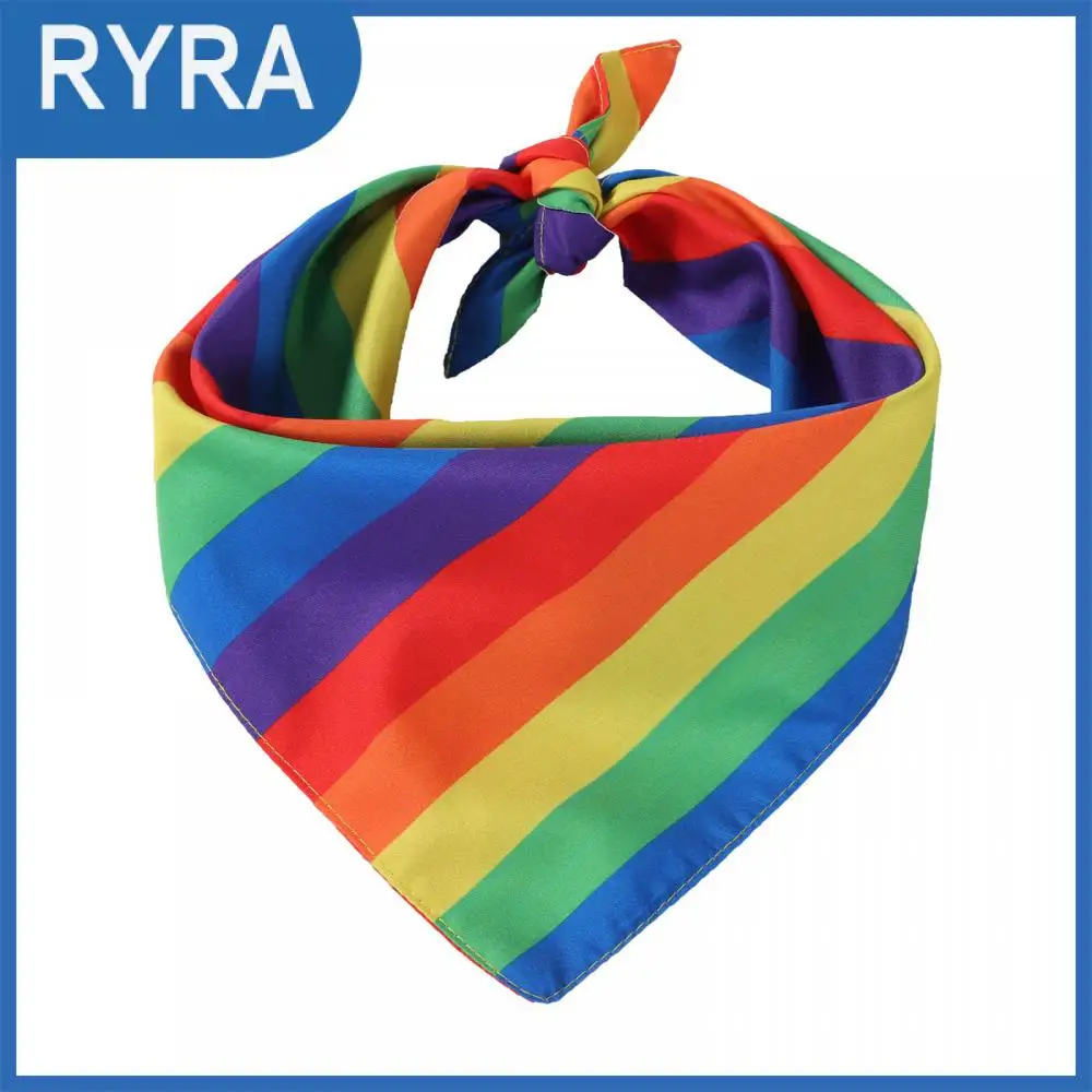 

Rainbow Pet Cat Dog Bandanas For Small Large Dogs Scarves Handkerchief Saliva Towels Dog Hygiene Accessories Pet Products