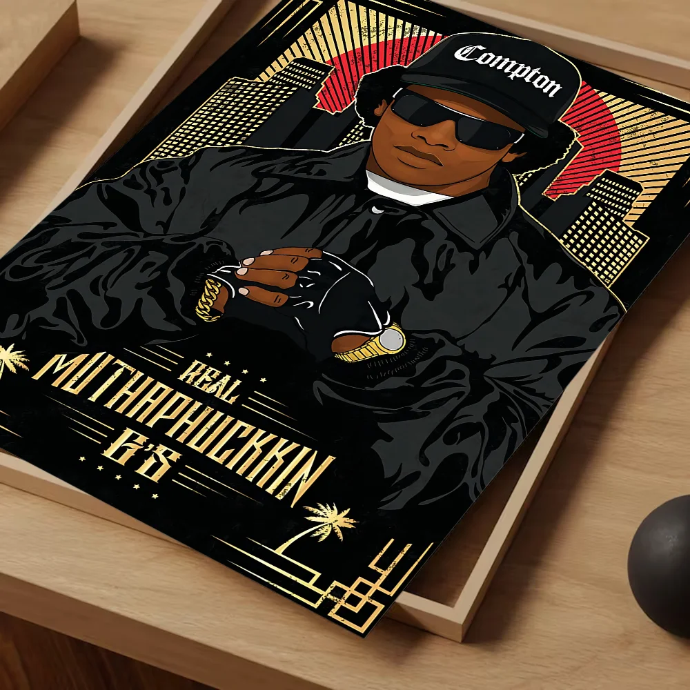 Хип-хоп музыкальные звезды Ice Cube Eazy-E самоклеящийся художественный постер