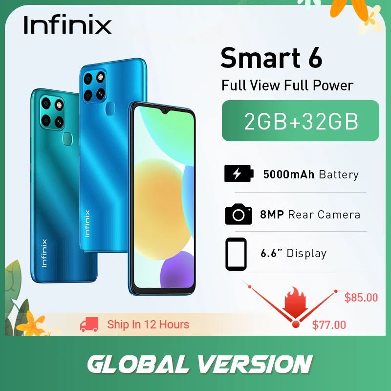 Смартфон Infinix SMART 6, 5000 мАч, 2 + 32 ГБ, 6,6 дюйма, 8 МП - купить по выгодной цене - Топ товаров с Али