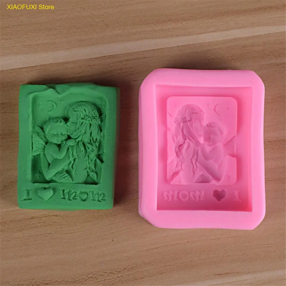 

New Love Mom Silicone Soap Mold DIY Molds Cake Baking Mold Mothers Day Gift