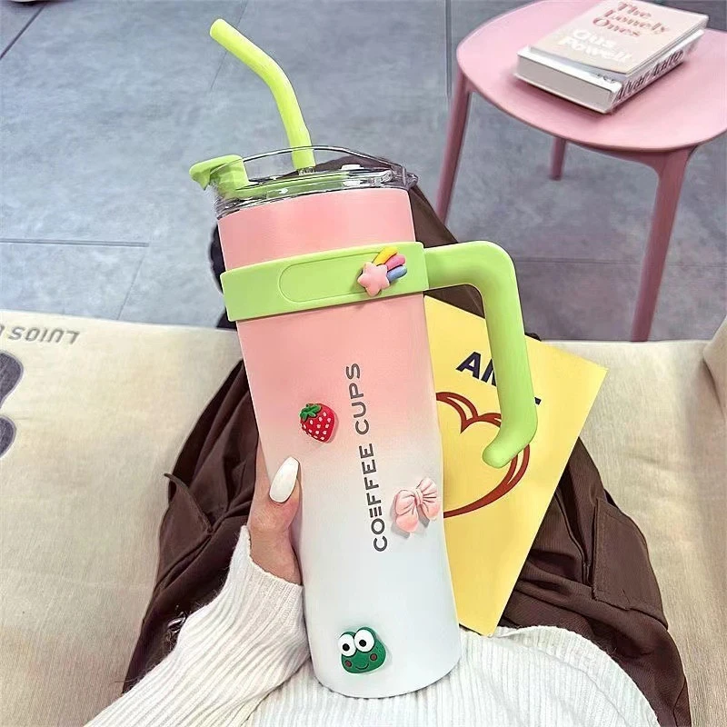 40 унций изолированный стакан с ручкой и крышкой чашка для кофе со льдом