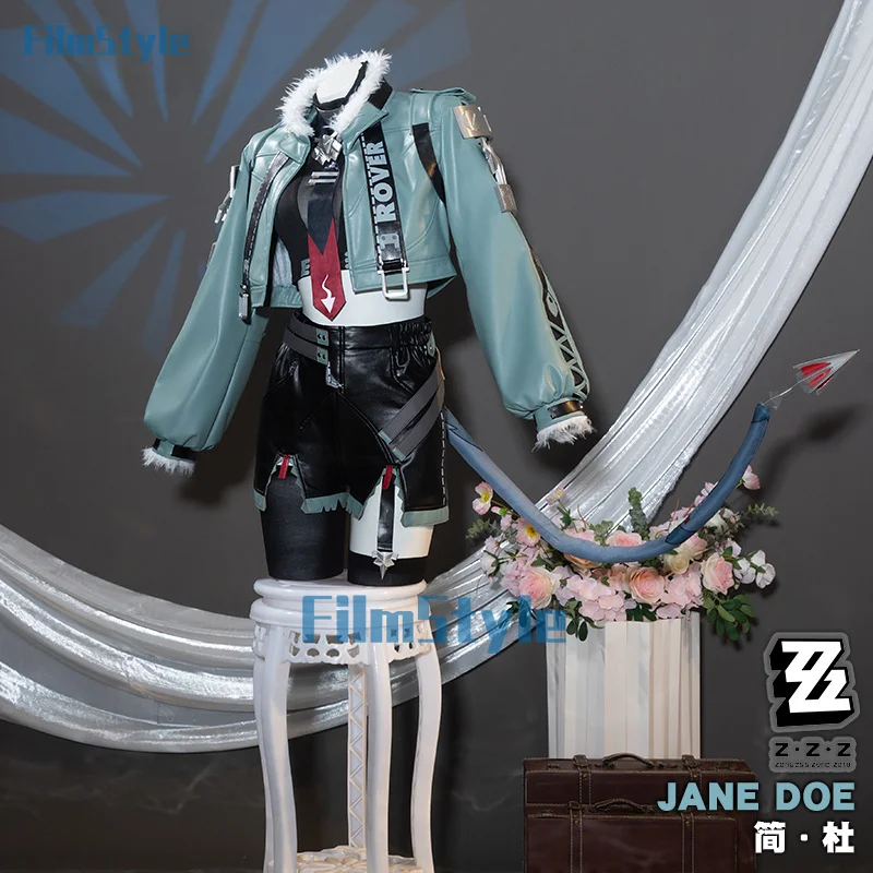 Jane Doe Косплей Костюм Zenless Zone Zero Униформа Куртка Хвост Уши Чулки Новый Eridu Хэллоуин