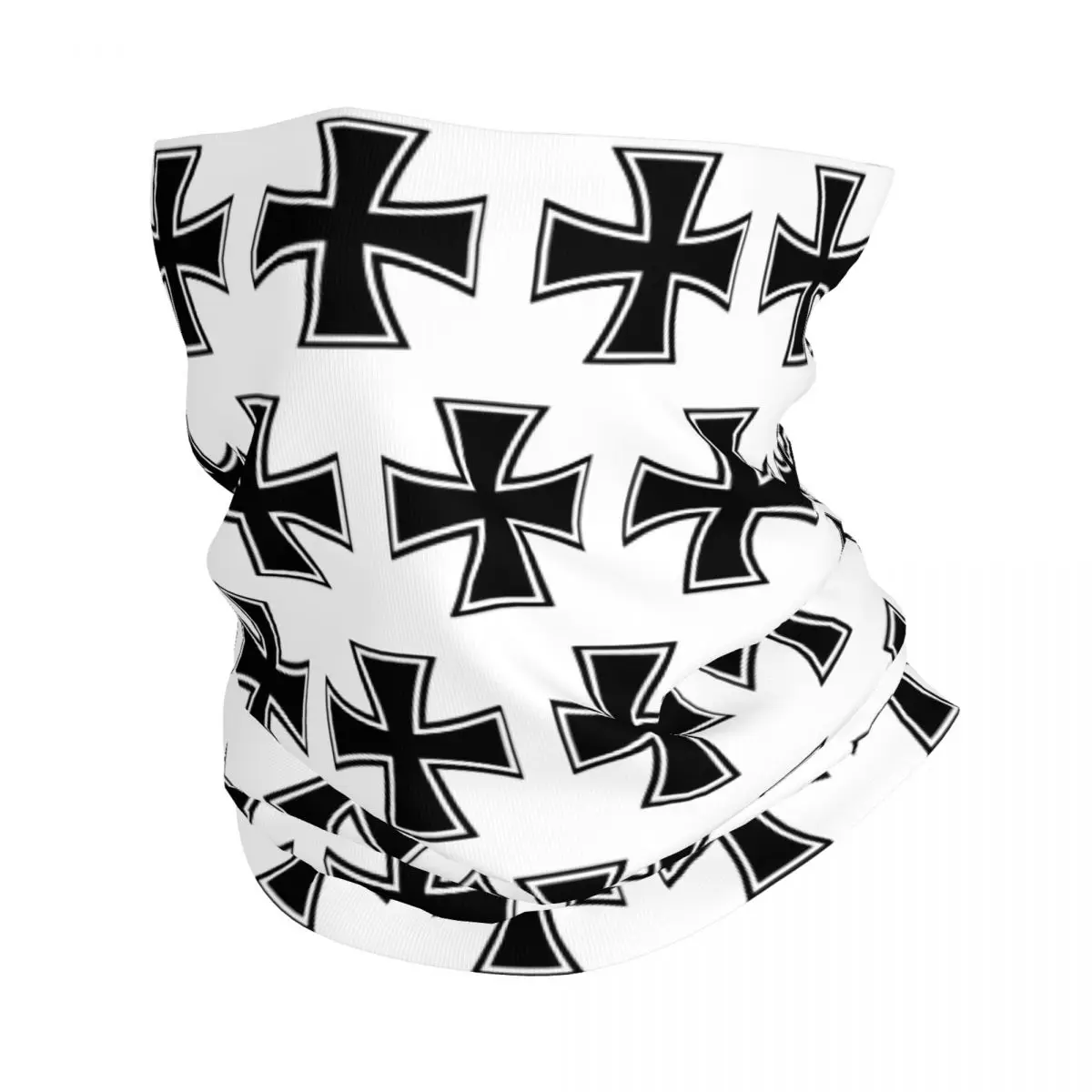 

German Iron Cross Bandana Winter Neck Warmer Windproof Wrap Face Scarf for Hiking Templar Knight Germany Flag Gaiter Headband