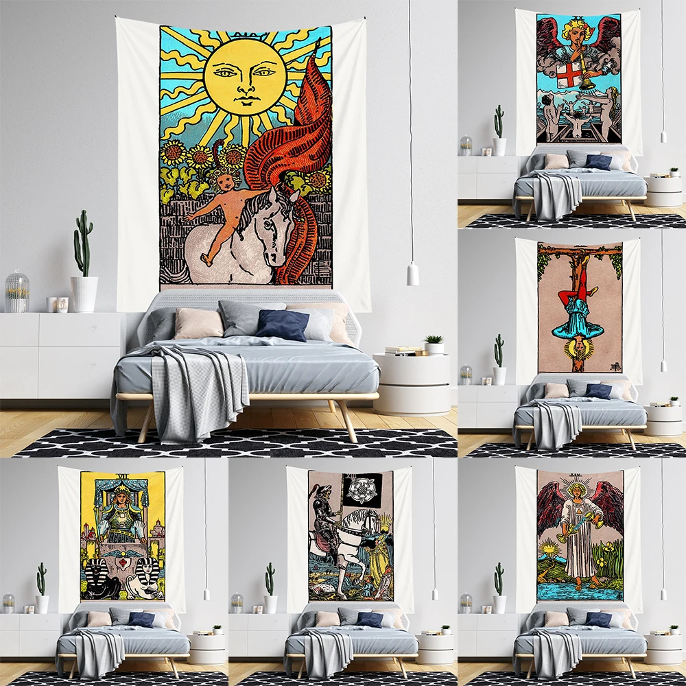 

Small Tapestry Large Wall Nature Colorful Vintage Illustration Wall Hanging Blanket Living Room Bedroom Art Décor