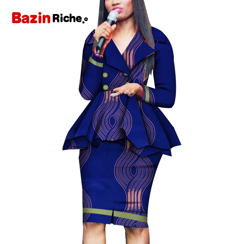Африканский стиль женская африканская одежда комплект из двух предметов платье