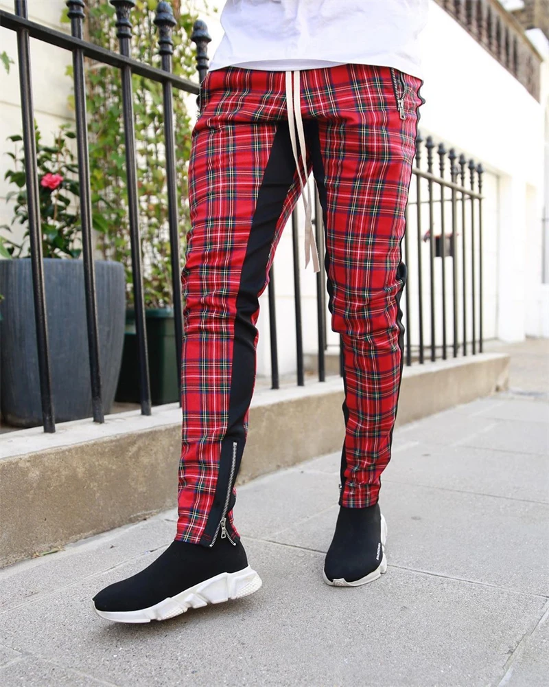 Jogger Men's Casual Pants Plaid Slim Fit Men's Trousers Fashion Streetwear Fashion Men's High Quality Trend Trousers