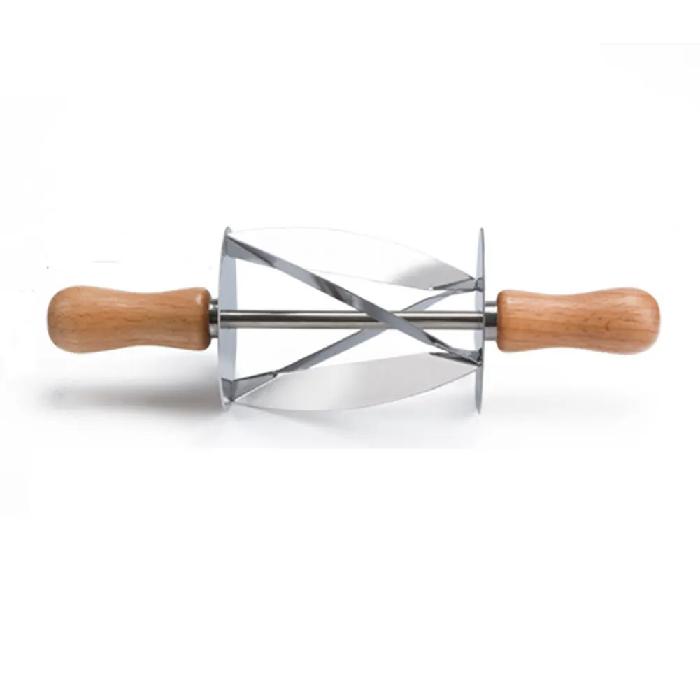 

Practical Household Baking Easy Apply Croissant Bread Bar Cutting Dough Home Kitchen Stainless Steel Rolling Cutter