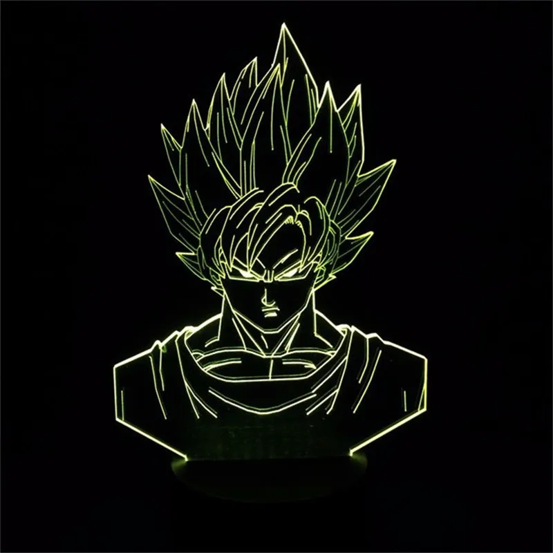 Фигурка Naa Dragon Ball Z Goku Super Saiyan 3D лампа светодиодный ночник фигурка Vegeta Jiren Broly 7
