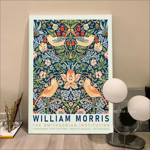 Художественный плакат Вильям Морриса, самоклеящийся художественный плакат, белая бумага, плакаты, художественное оформление, настенная живопись