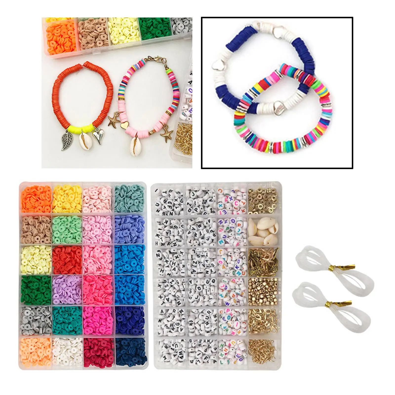 

Набор из глиняных бусин в стиле бохо, аксессуары, подвески, буквенные бусины, Проставка ручной работы, бусы для ножных браслетов, ожерелье Де...