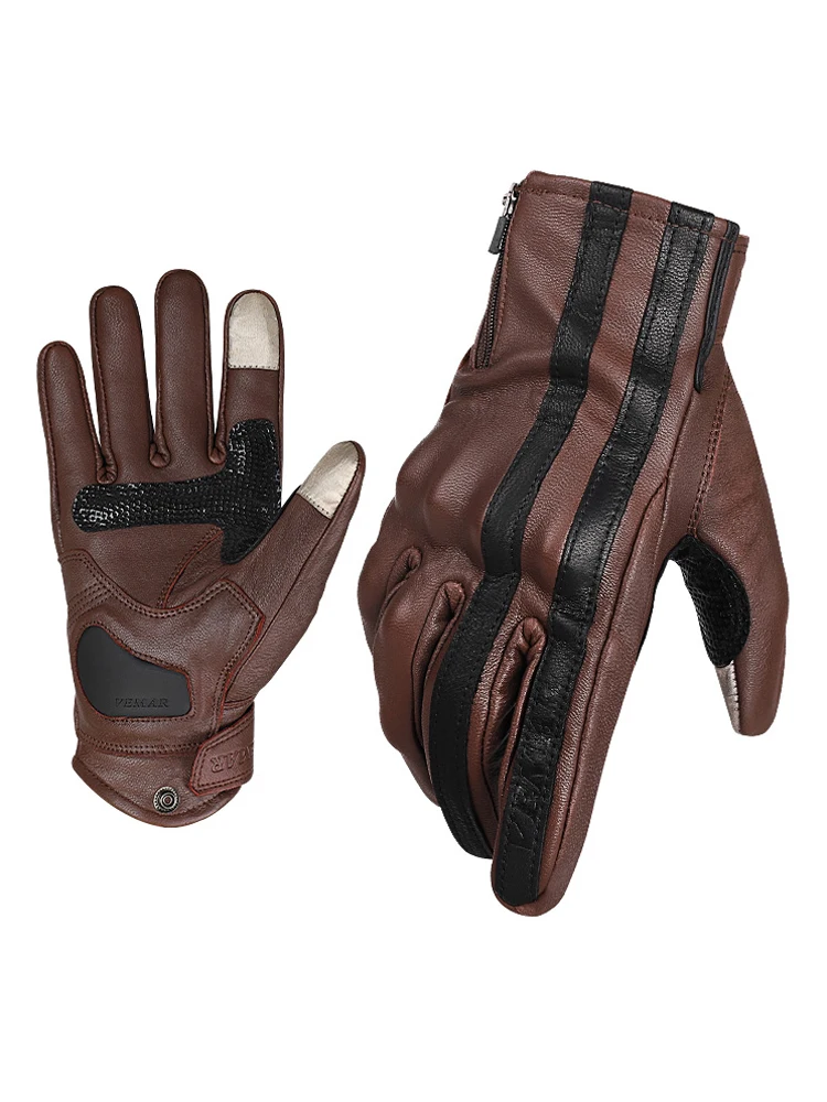 Vemar Мотоциклетные перчатки Ретро кожаные Guantes Мотокросс Коричневые Luvas Мотоциклетные велосипедные перчатки Мото аксессуары для кросс-велосипеда (art.: 3920d1d331bde) - 3920d1d331bde