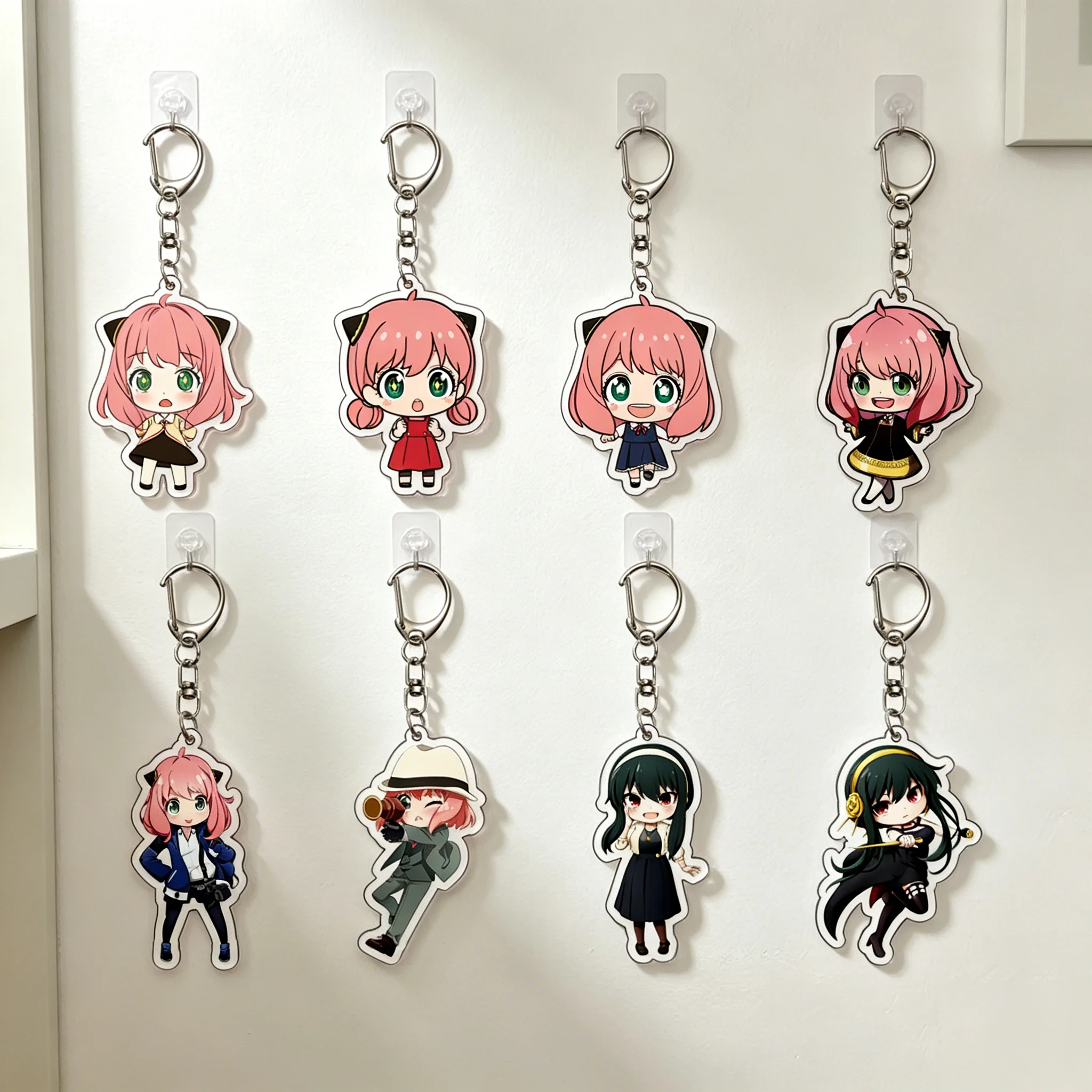Фото Шпион X семья аня фальсификатор акриловых брелок аниме милый CHIBI ключ кольцо мешок кулон COSPLAY фигуры поклонники коллекции чары подарки 6см №1