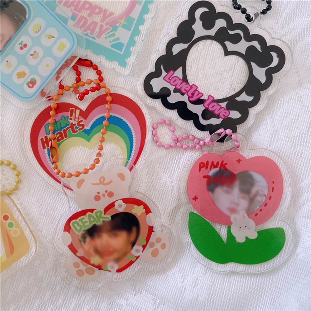 

Card Holder Case Photo Sleeves Protector DIY Photo Keychain Card Holder Photocard Photo Frame Keychain Photocards Protector