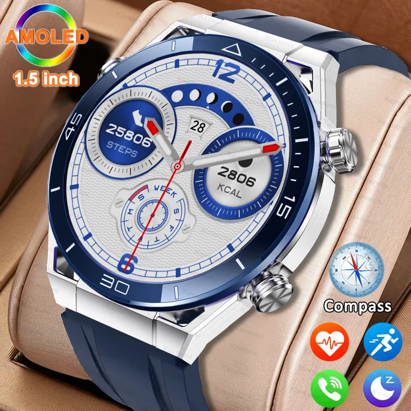 

2023 New GPS Men Smart Watch HD Screen Compass Bluetooth Call NFC Sport Mode Women Fitness Management Smart Watch For Huawei