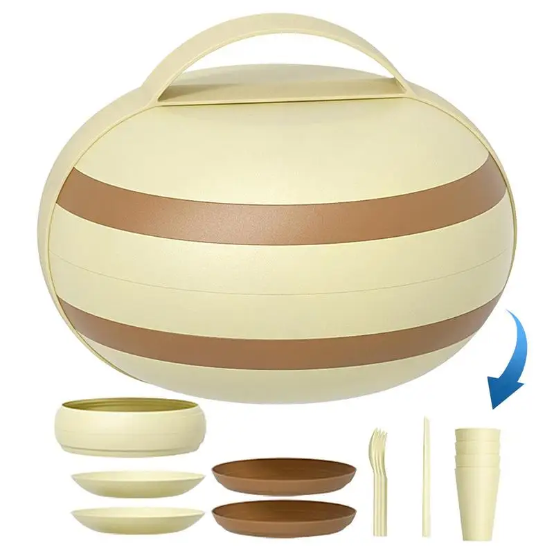 

Раздвижные наборы тарелок для кемпинга, гладкое и удобное небьющееся использование отдельно для отдыха на природе, работы, пикника, Походов, Кемпинга