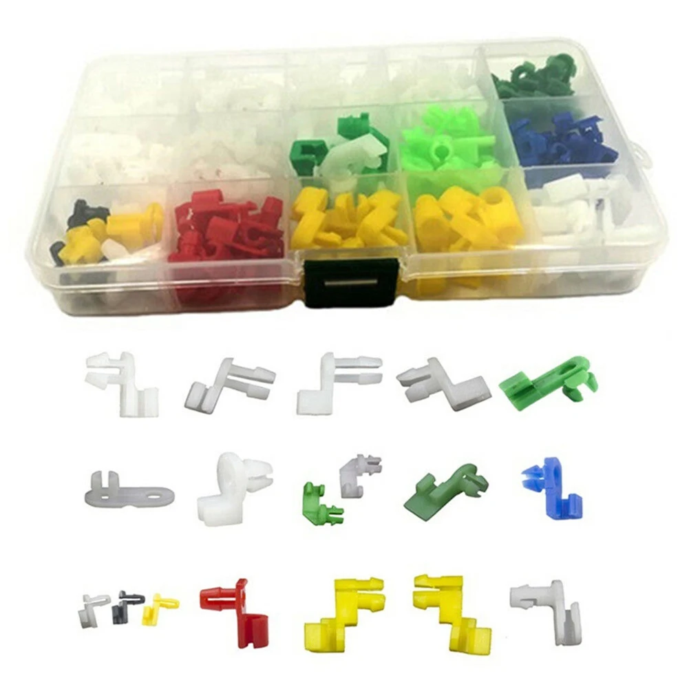 

160 PCS Mixed Universal Door Lock Rod Clip Side Fasteners Car Wire Clips With Box Automobiles Accessories